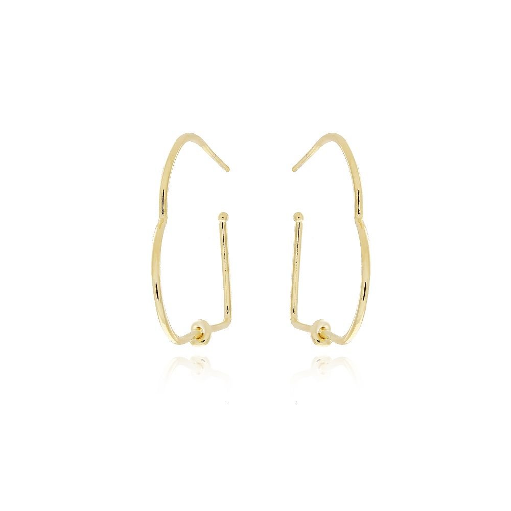 Brt-7076-Do Brinco Meia Argola De Coração Com Nó (30mm)