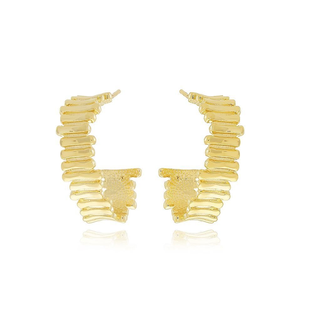 Brt-7120-Do Brinco Meia Argola Detalhada (24mm)