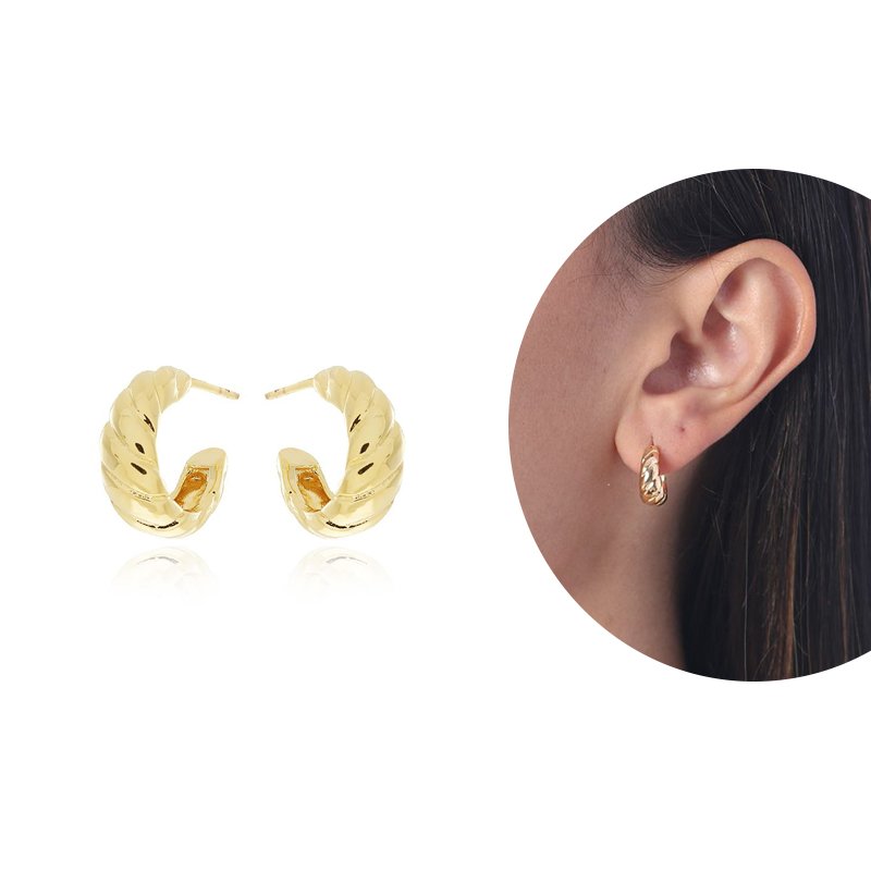 Brt-7121-Do Brinco Meia Argola Detalhada (15mm)