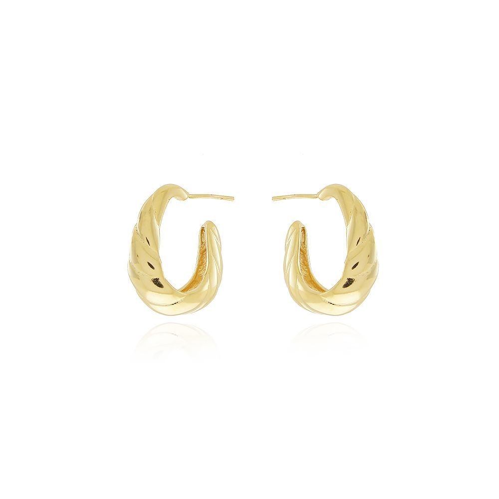 Brt-7123-Do Brinco Meia Argola Gota Detalhada (24mm)