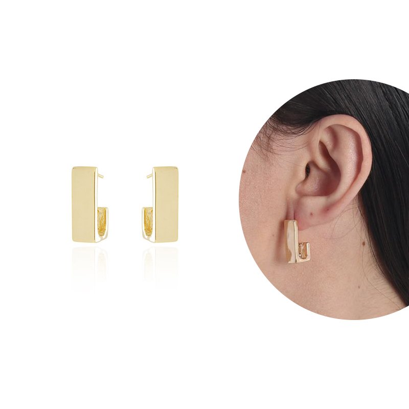 Brt-7142-Do Brinco Meia Argola Quadrada