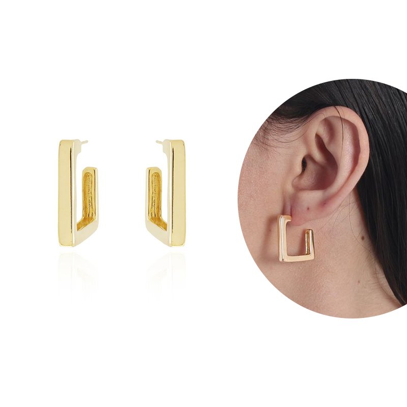 Brt-7144-Do Brinco Meia Argola Quadrada