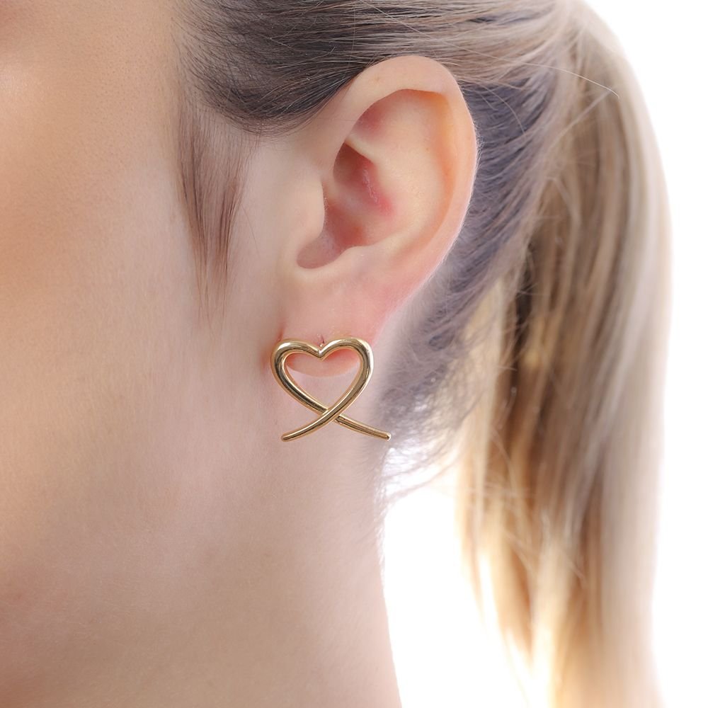 Brt-7218-Do Brinco Liso De Coração Brt-7218-Do Brinco Liso De Coração