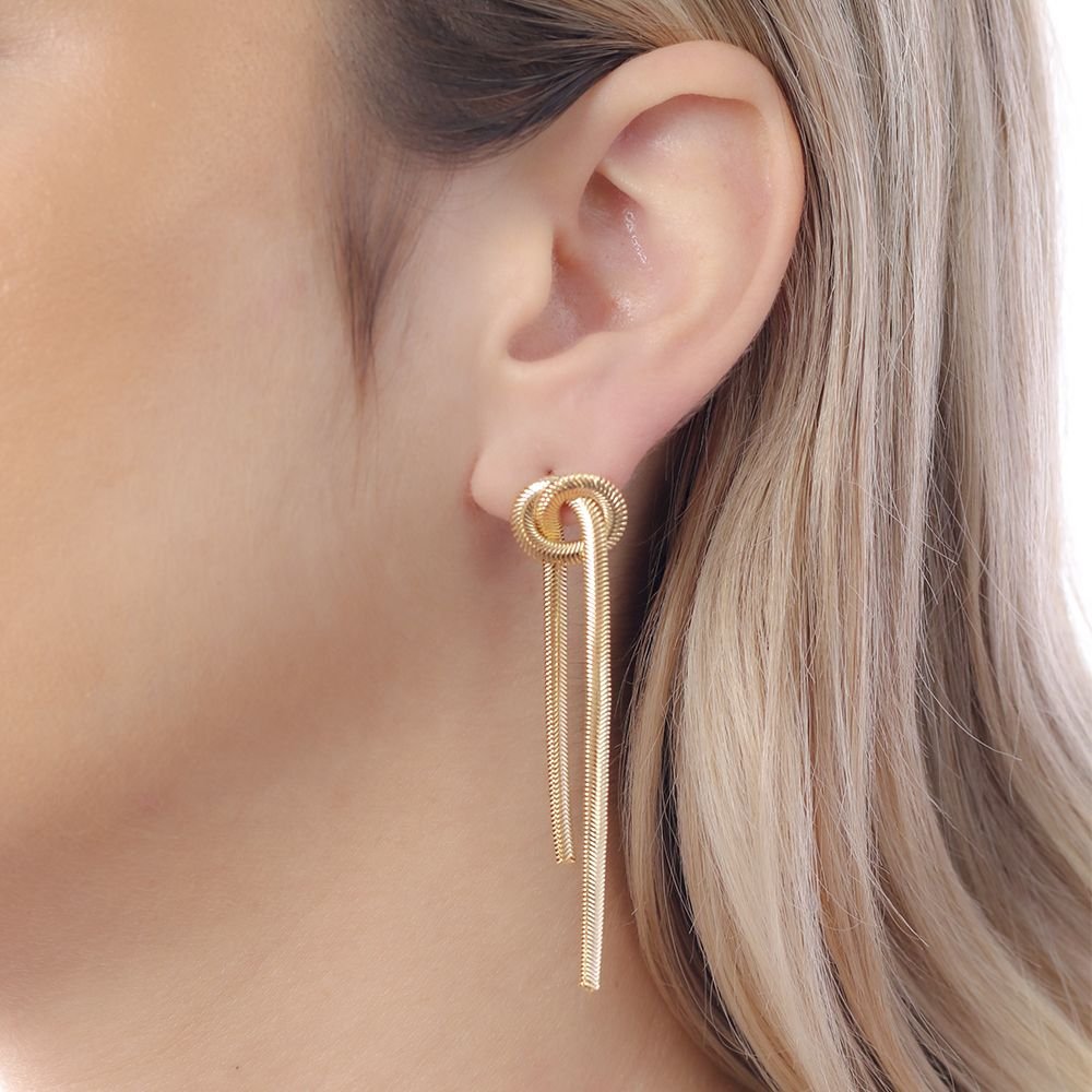 Brt-7223-Do Brinco Longo De Malha Com Nó. Brt-7223-Do Brinco Longo De Malha Com Nó.