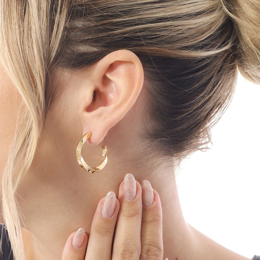 Brt-7249-Do Brinco Meia Argola Torcida (27mm). Brt-7249-Do Brinco Meia Argola Torcida (27mm).