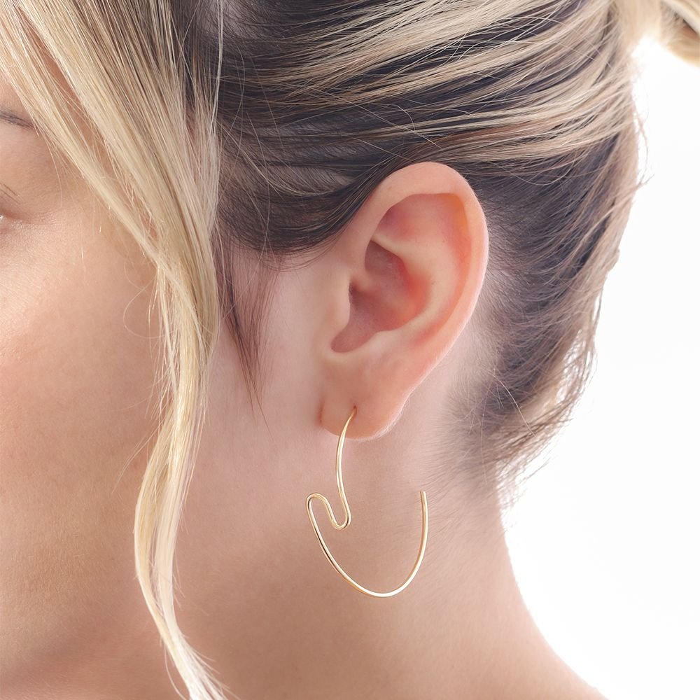 Brt-7257-Do Brinco Meia Argola Torcida (43mm). Brt-7257-Do Brinco Meia Argola Torcida (43mm).