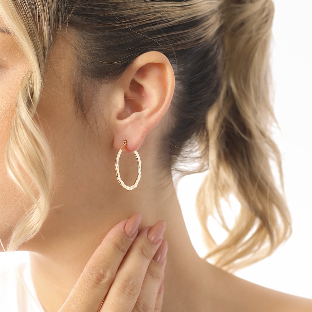 Brt-7271-Do Brinco De Argola Detalhada Com Fecho Italiano (3,05cm).&Nbsp;