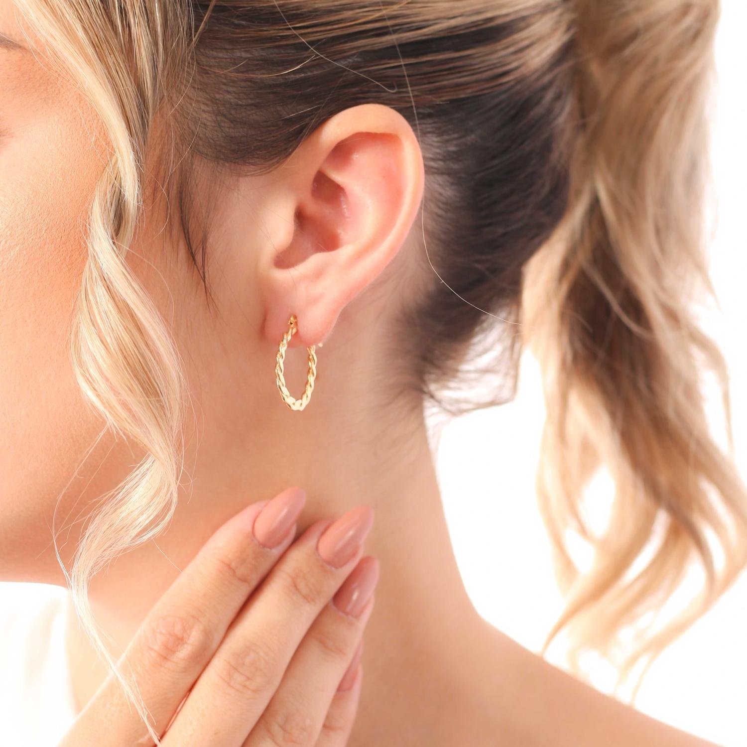 Brt-7305-Do Brinco De Argola Torcida Com Fecho Italiano (2,4cm).