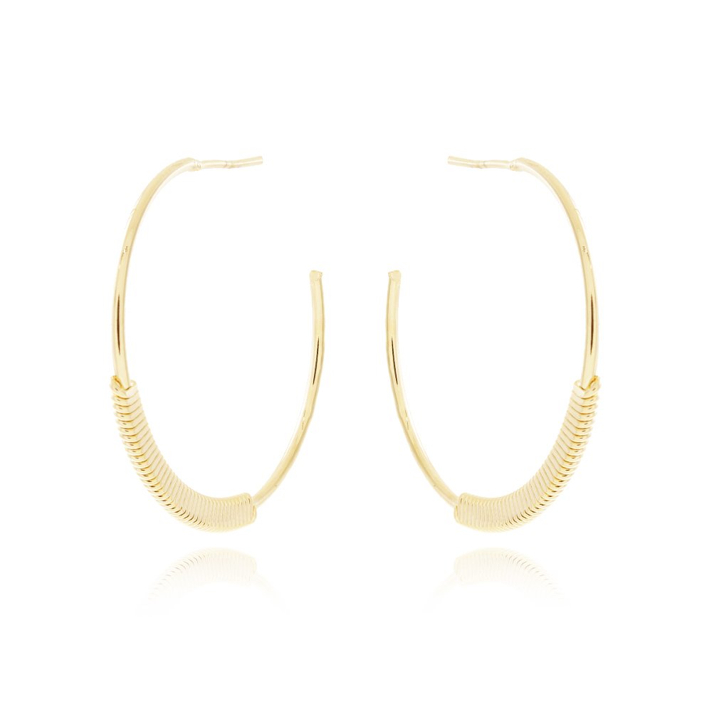 Brt-7335-Do Brinco De Meia Argola Detalhada (3,35cm).