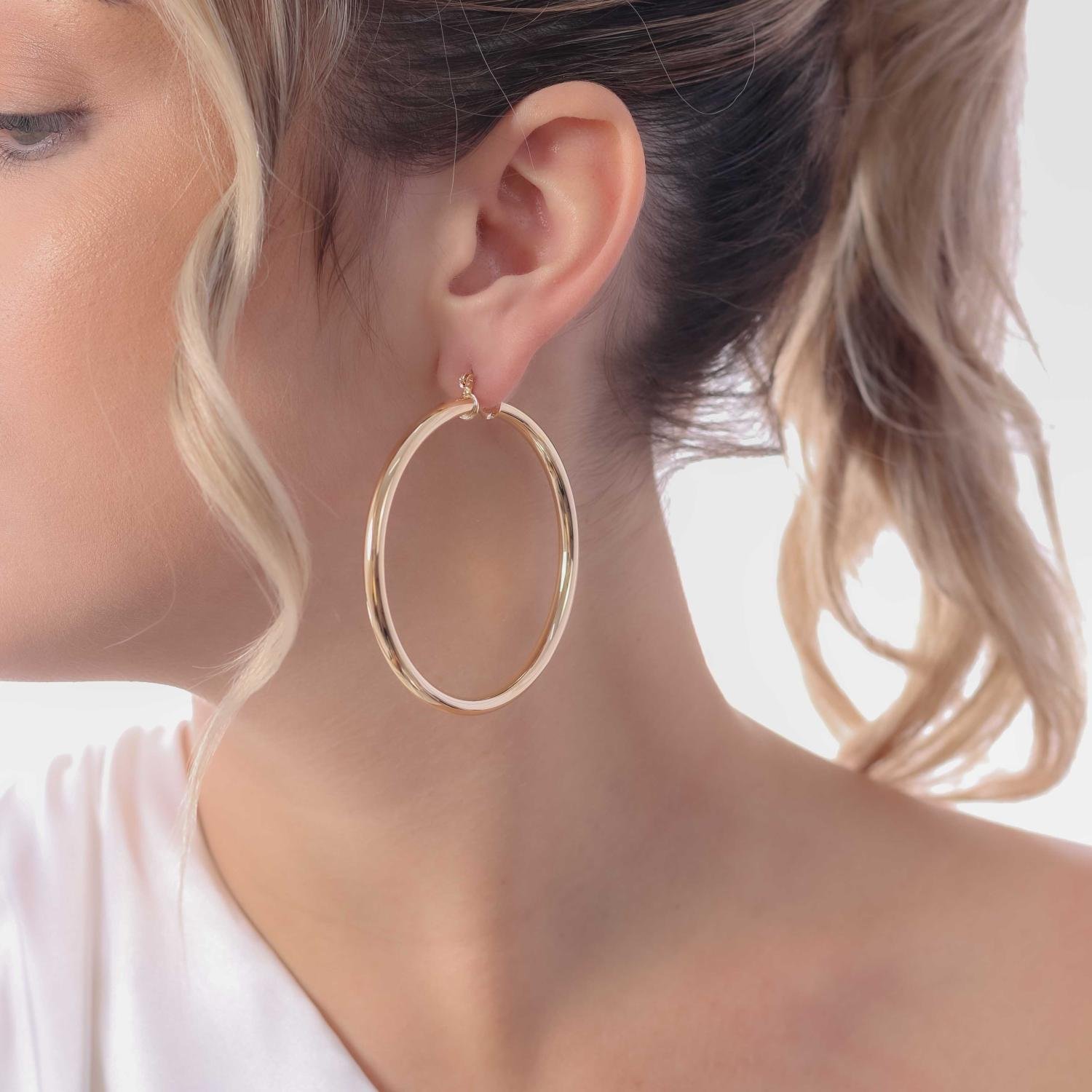 Brt-7343-Do Brinco De Argola Tubo Com Fecho Italiano (4cm).