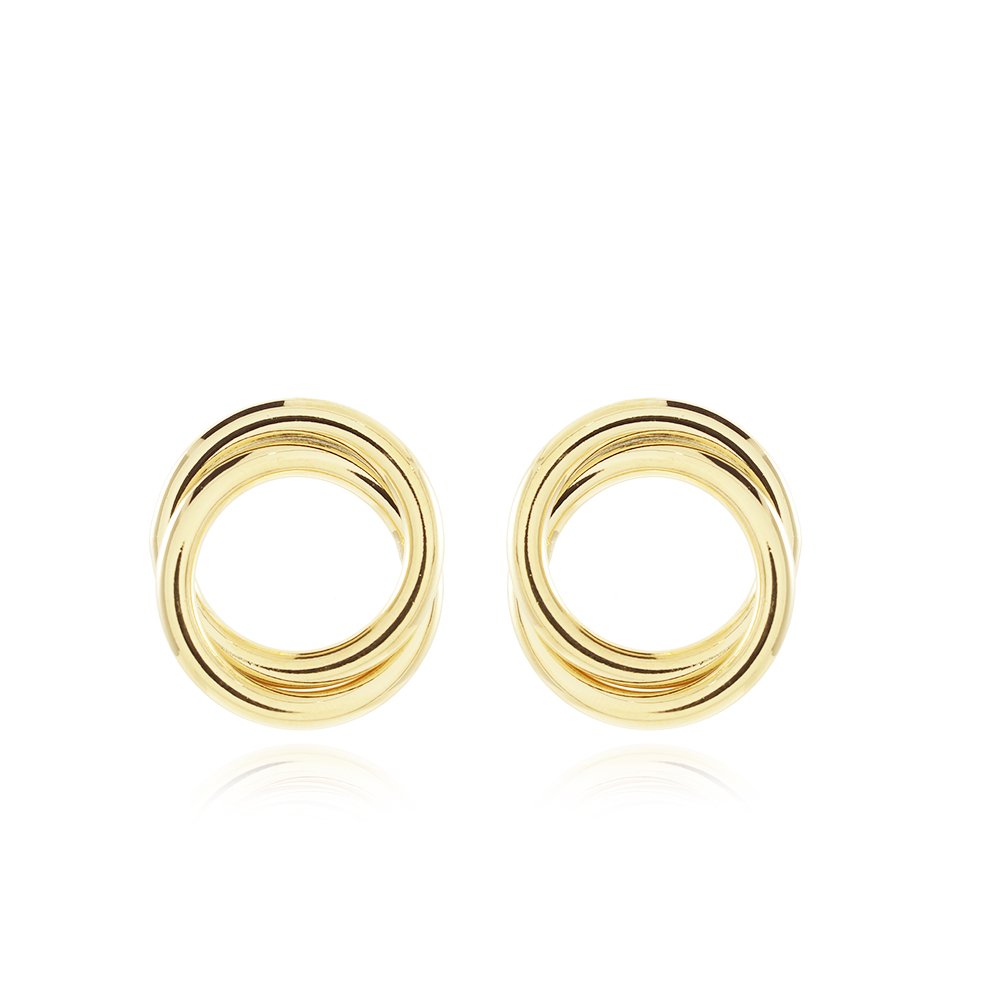 Brt-7347-Do Brinco De Duas Argolas Entrelaçadas (2,35cm).