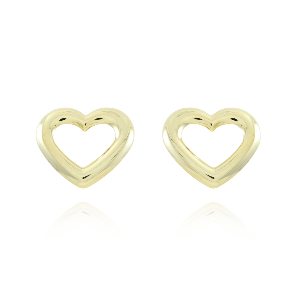 Brt-7589-Do Brinco De Coração Vazado Liso.