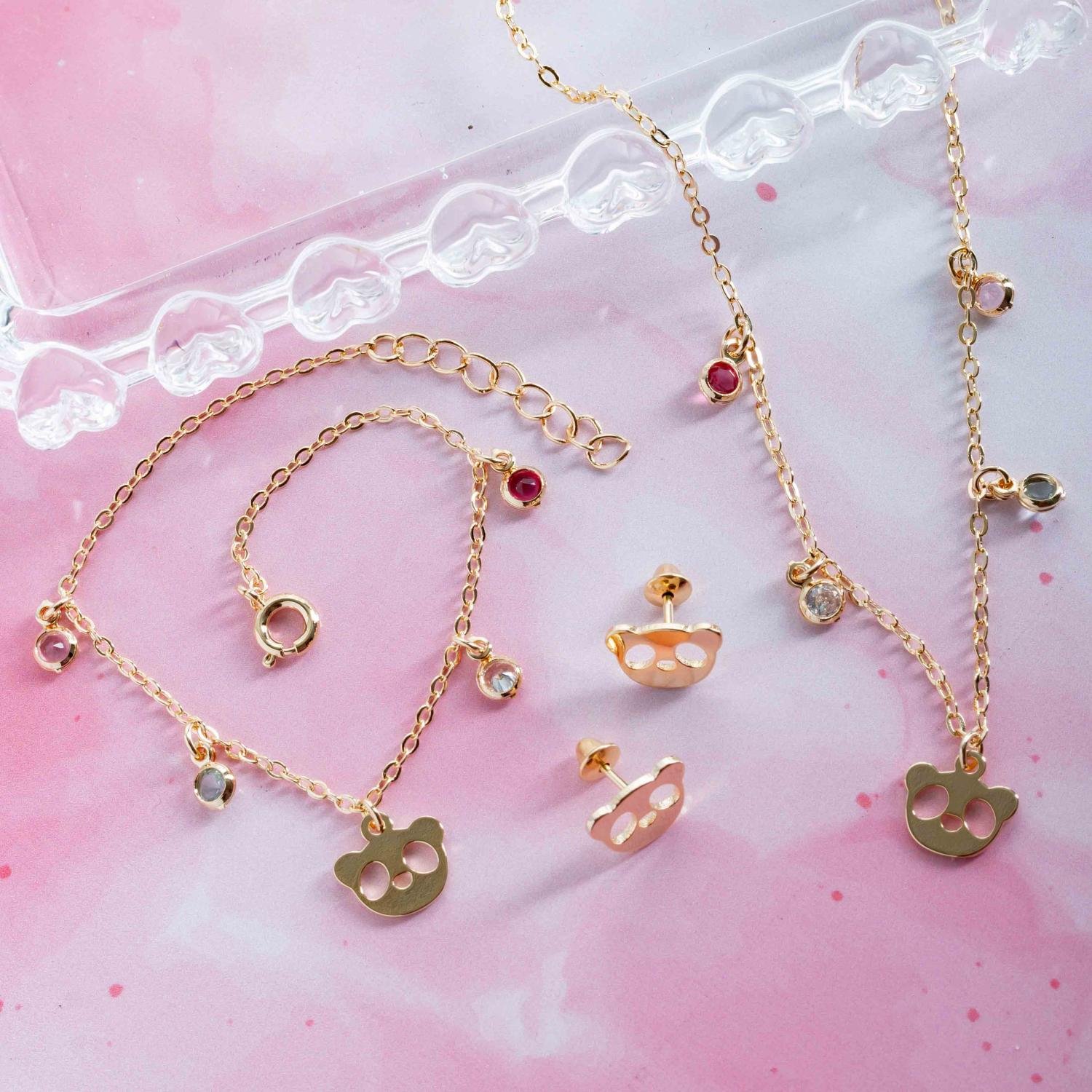 Cjls-3630-Fo Conjunto Infantil De Pandinha Colorido (35cm+5cm).