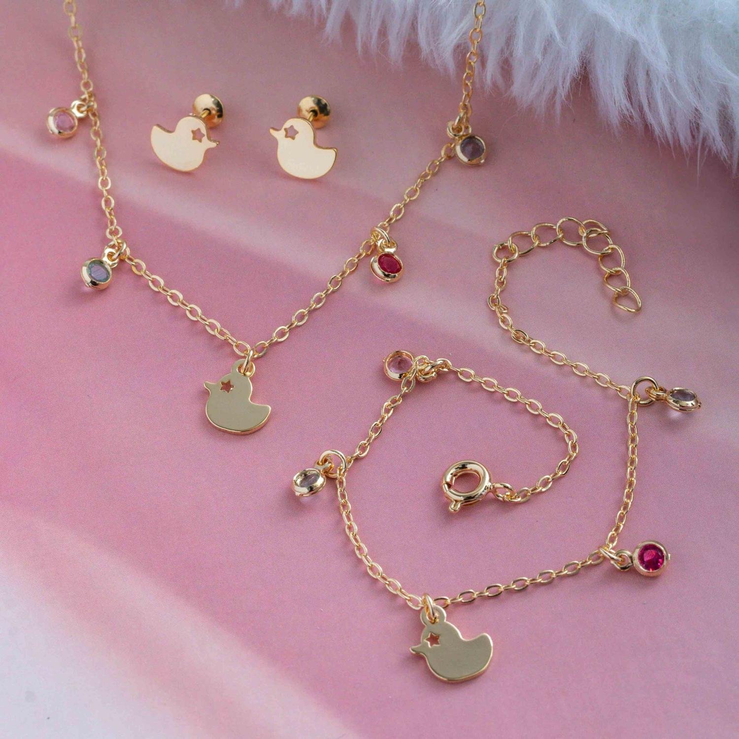 Cjls-3636-Fo Conjunto Infantil De Patinho Colorido (35cm+5cm).