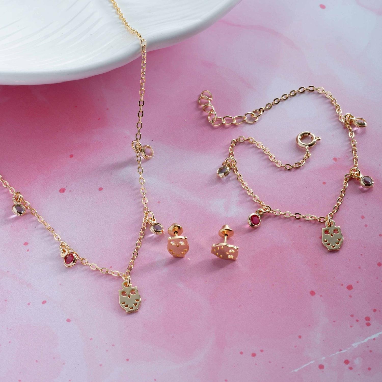 Cjls-3662-Fo Conjunto Infantil De Corujinha Colorido (35cm+5cm).&Nbsp;