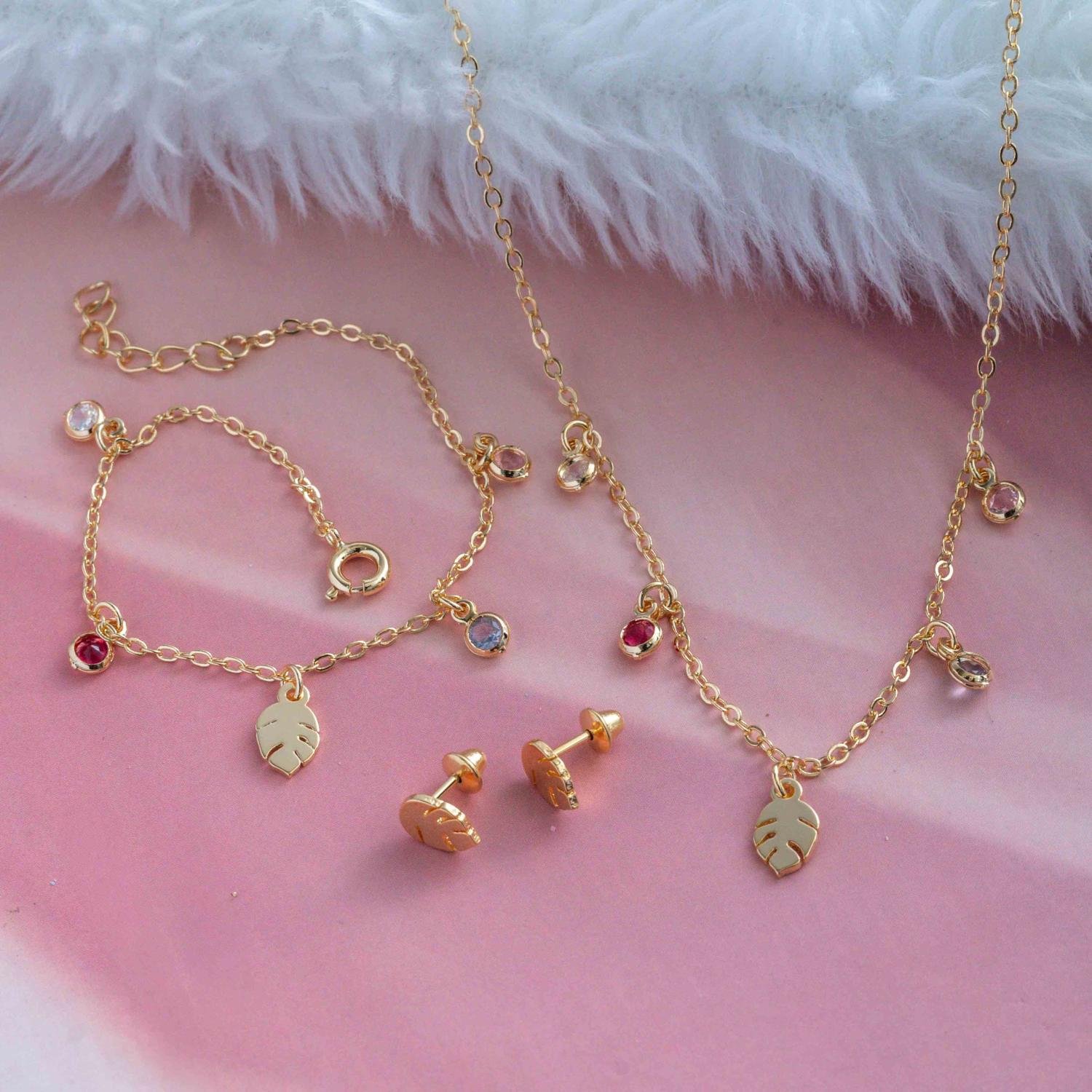 Cjls-3682-Fo Conjunto Infantil De Folha Colorido (35cm+5cm).