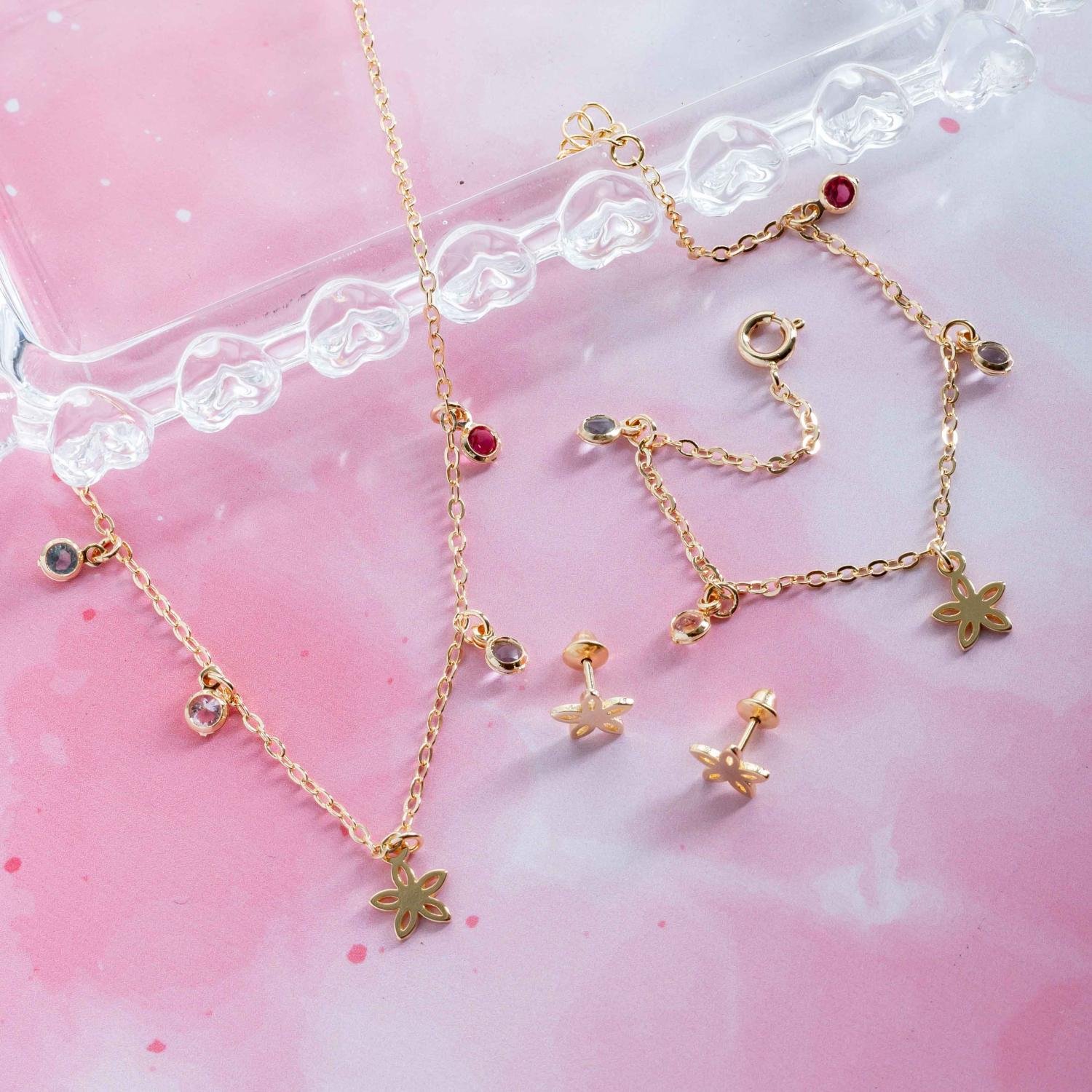 Cjls-3708-Fo Conjunto Infantil De Florzinha Colorido (35cm+5cm).