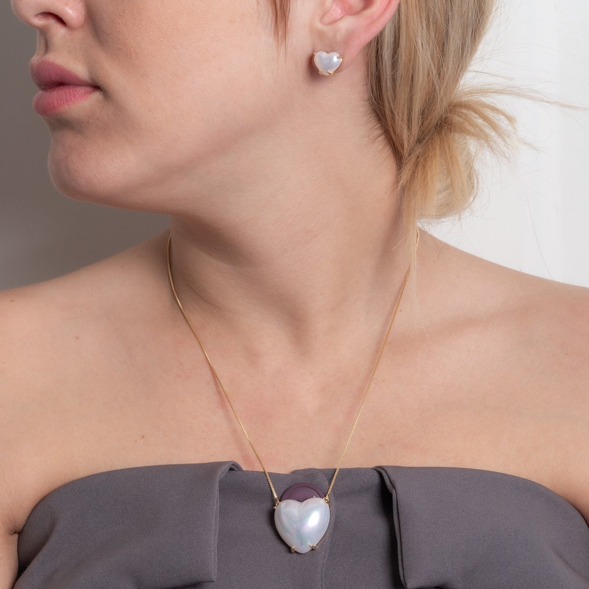 Cjt-1133-Fo Conjunto De Coração De Pérola (21x21cm+5cm).