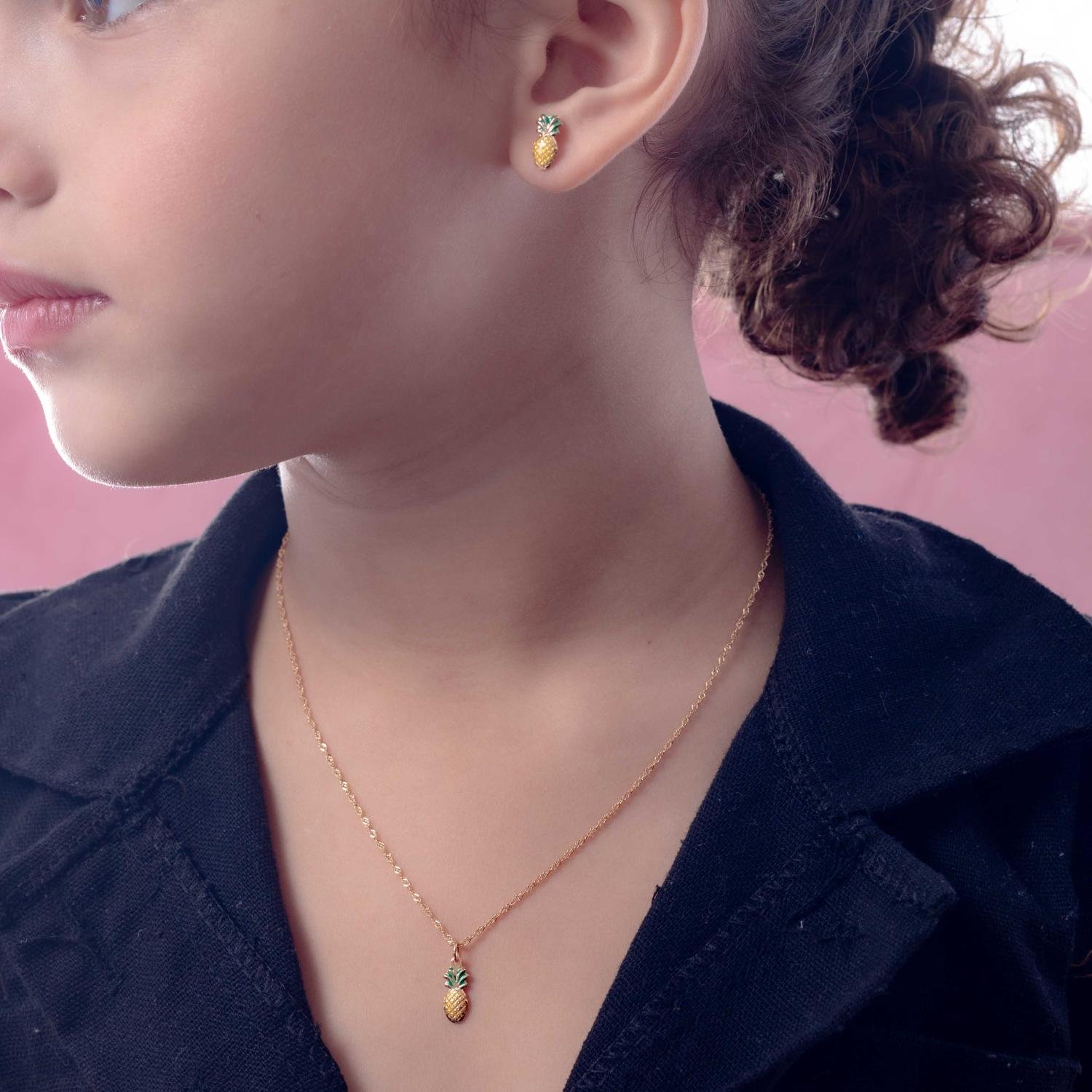 Cjt-146-Fo - Conjunto Infantil Abacaxi Esmaltado