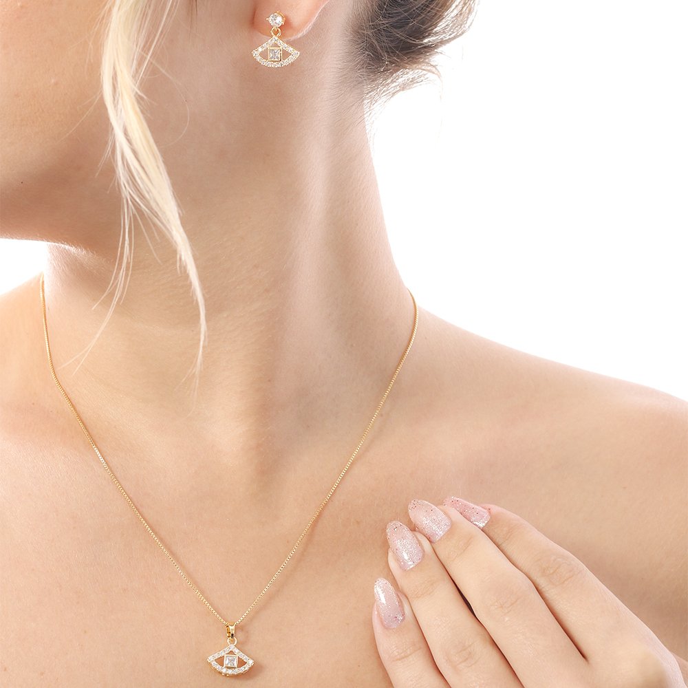 Cjt-398-Fo Conjunto Cravejado De Zircônias (45cm+5cm).