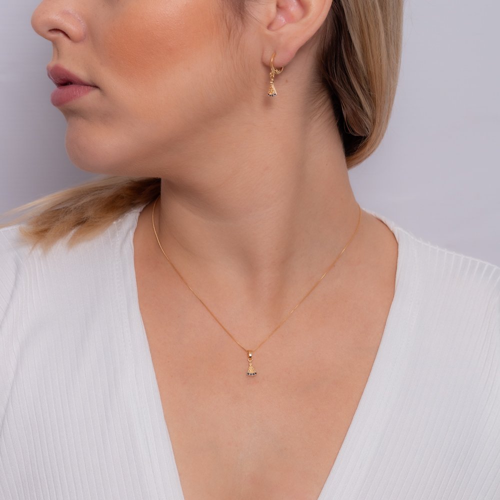 Cjt-418-Fo (40cm+5cm) Conjunto Nossa Senhora Aparecida Cravejada