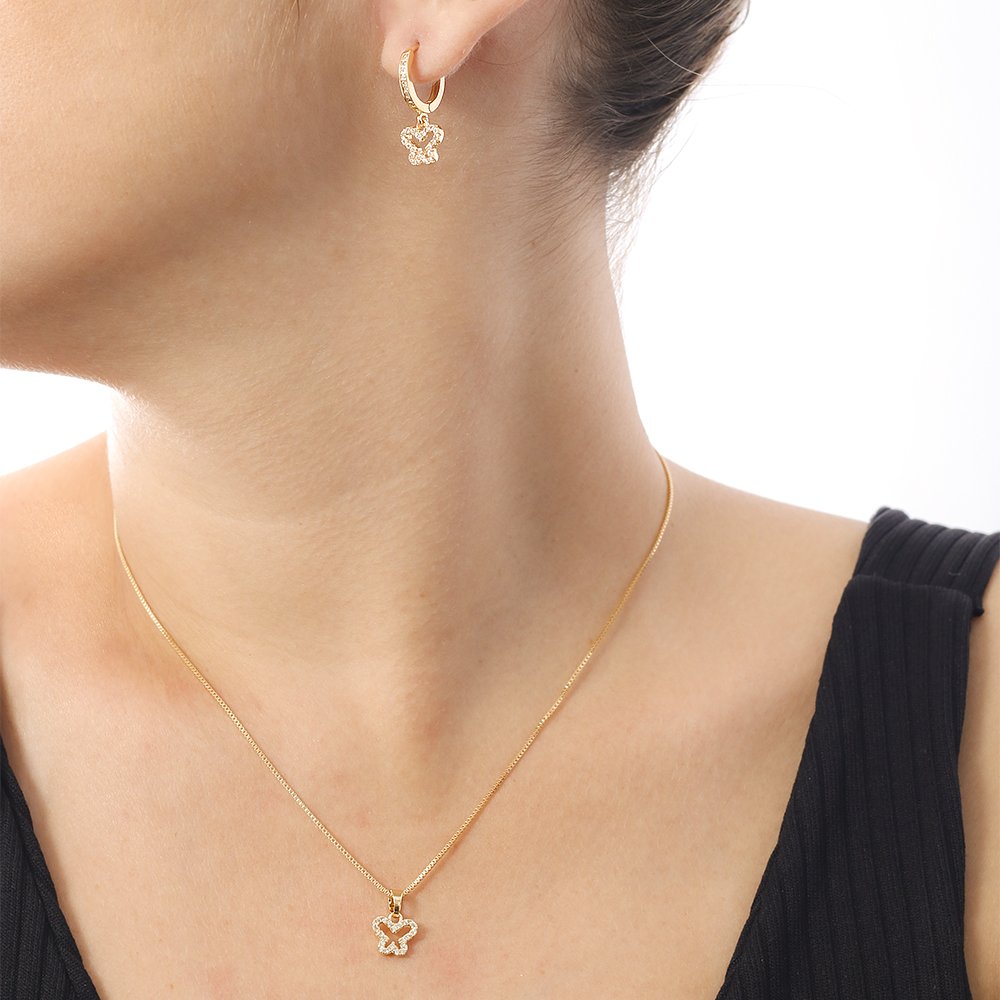 Cjt-450-Fo (40cm+10cm) Conjunto Mini Borboleta Cravejada.