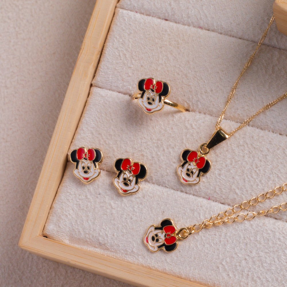 Cjt-543-Fo Conjunto Infantil De Minnie Resinada