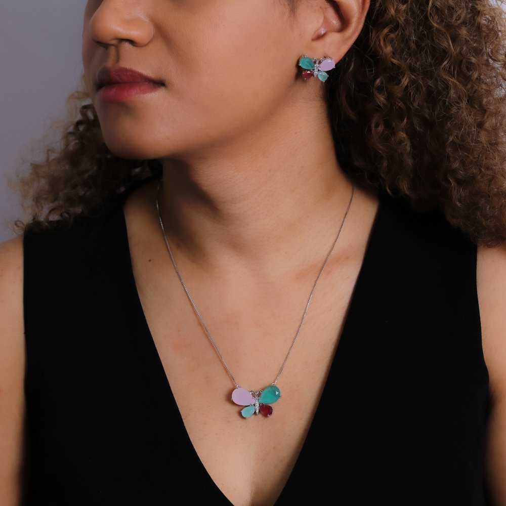 Cjt-604-Rd Conjunto Borboleta Cravejao Cristal (21x21cm+5cm).&Nbsp;