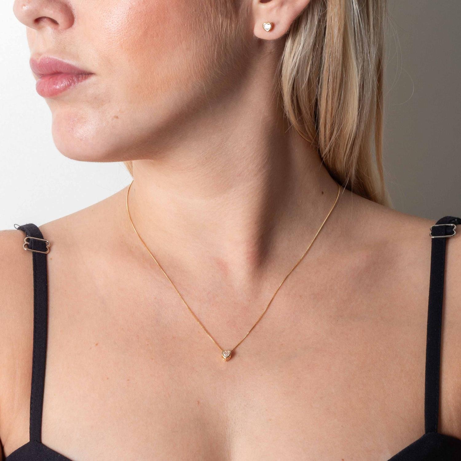 Cjt-622-Fo (40cm+5cm) Conjunto De Coração Com Zircônia (5,5mm)