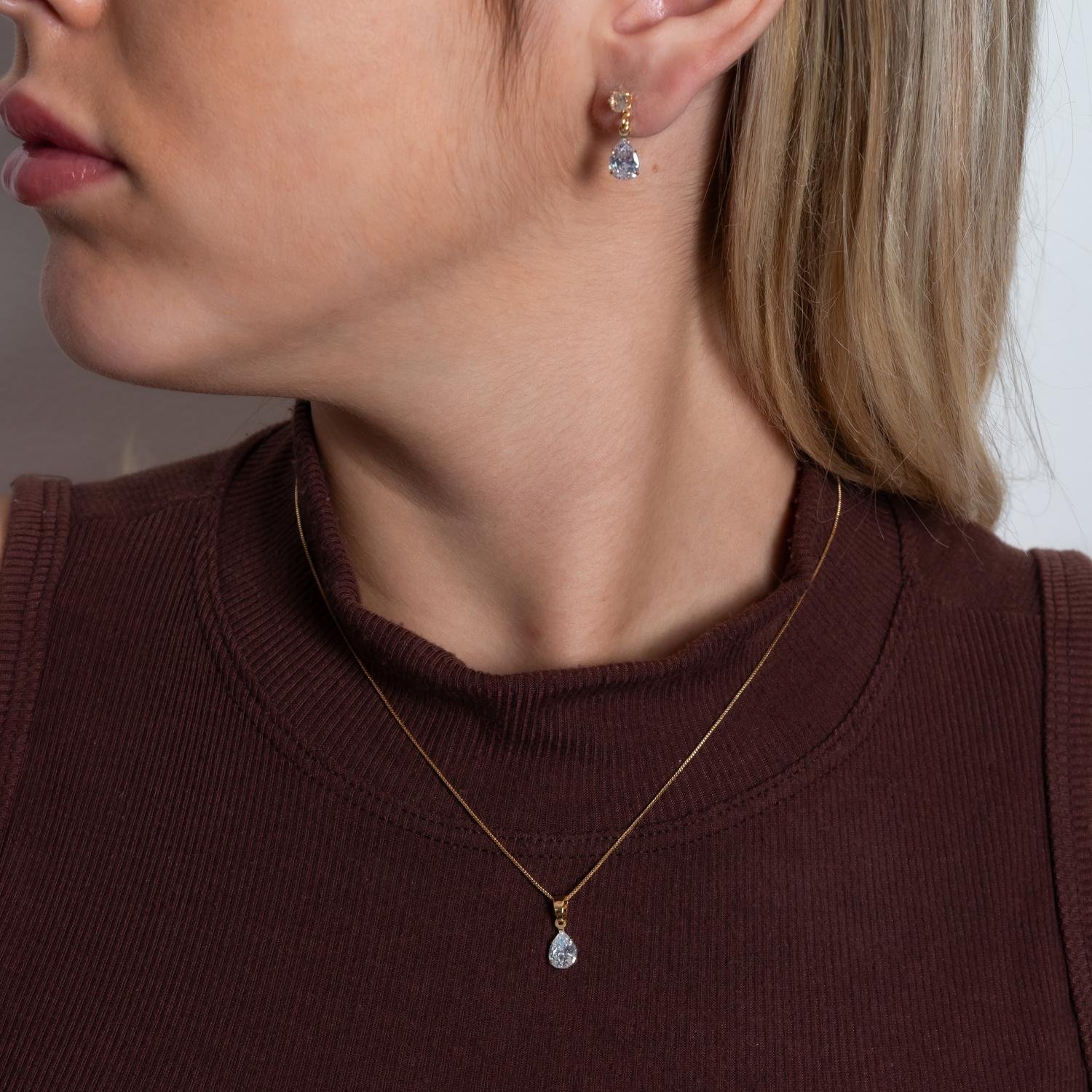 Cjt-838-Fo Conjunto Gota Cristal (40cm+5cm).