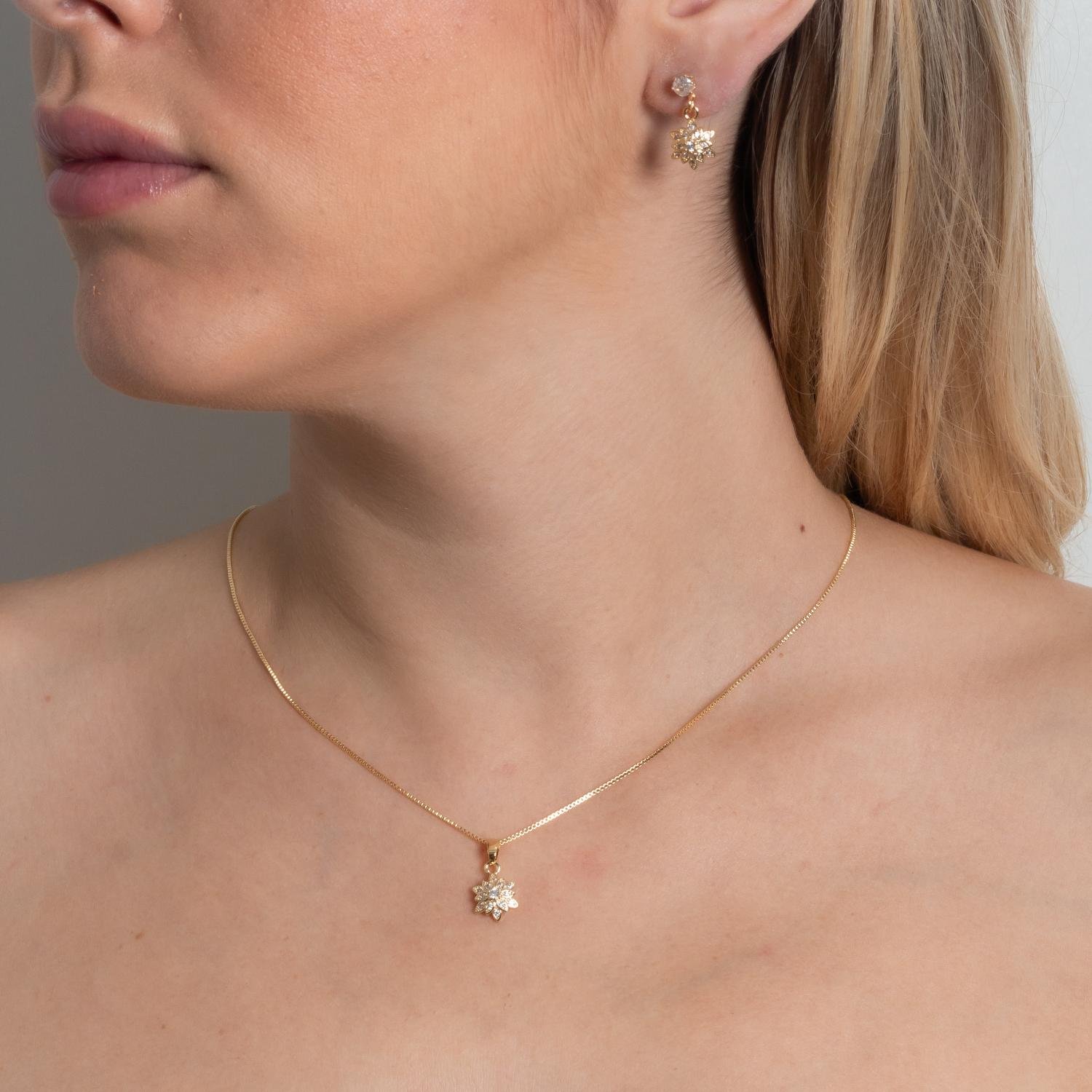 Cjt-861-Fo Conjunto Cravejado De Zircônias Cristais (45cm+5cm).