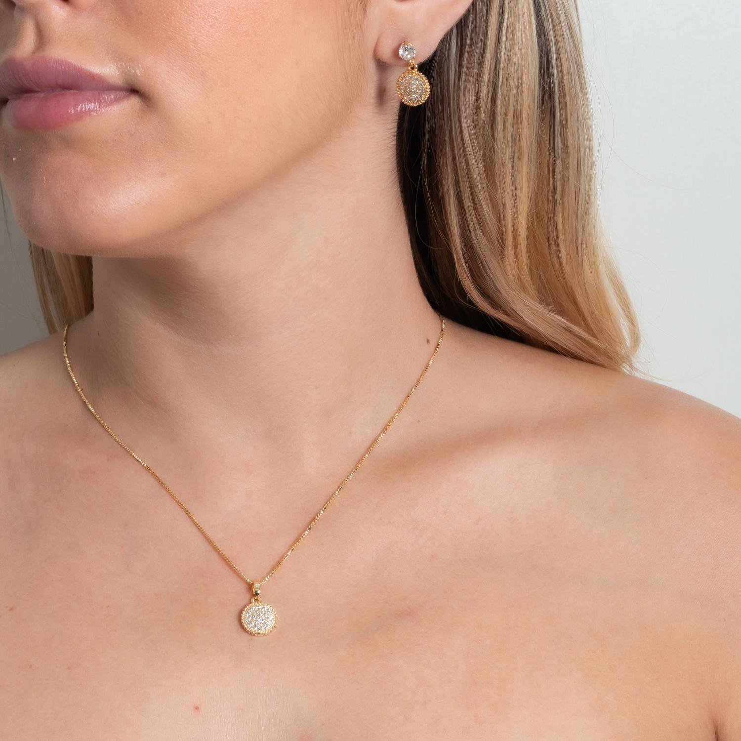 Cjt-888-Fo Conjunto Cravejado Cristal (45cm+5cm).