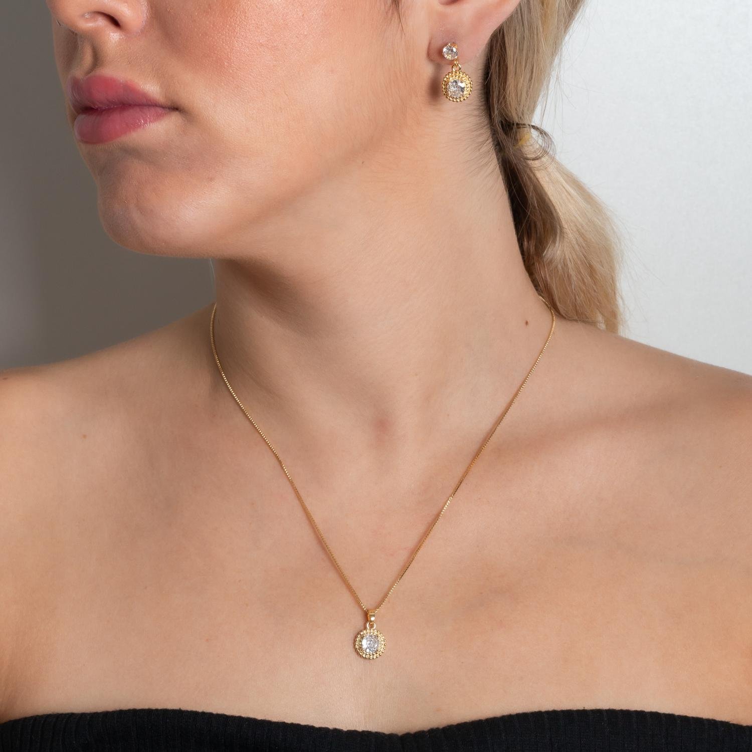 Cjt-917-Fo Conjunto Cravejado Cristal (45cm+5cm).