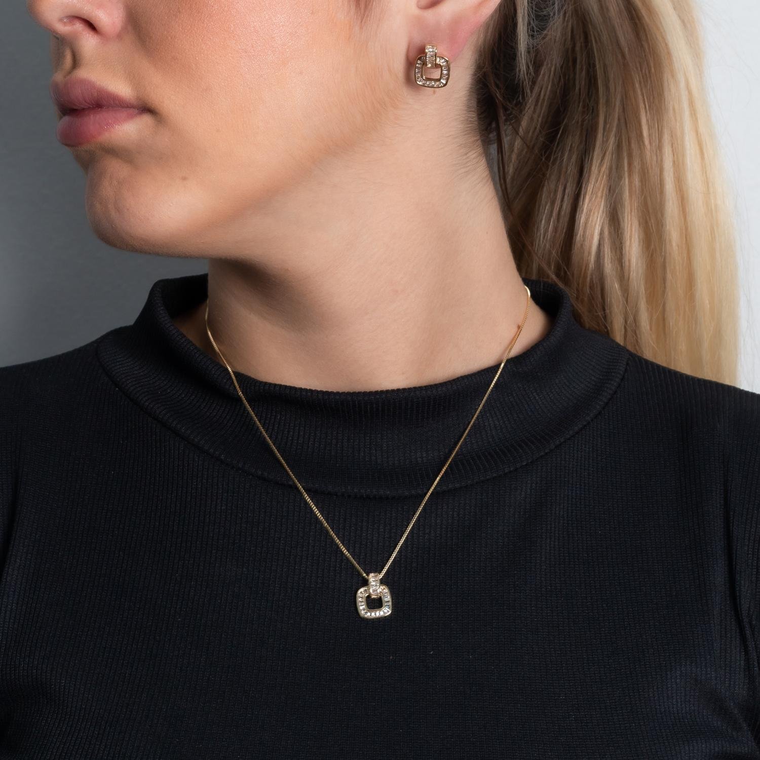 Cjt-967-Fo Conjunto Cravejado De Zircônias Cristais (45cm+5cm).