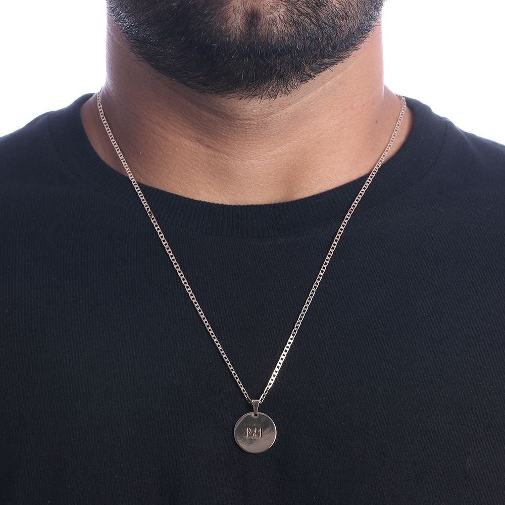 Cll-262-Fo Corrente Masculina Com Medalha Escrito Pai (60cm)