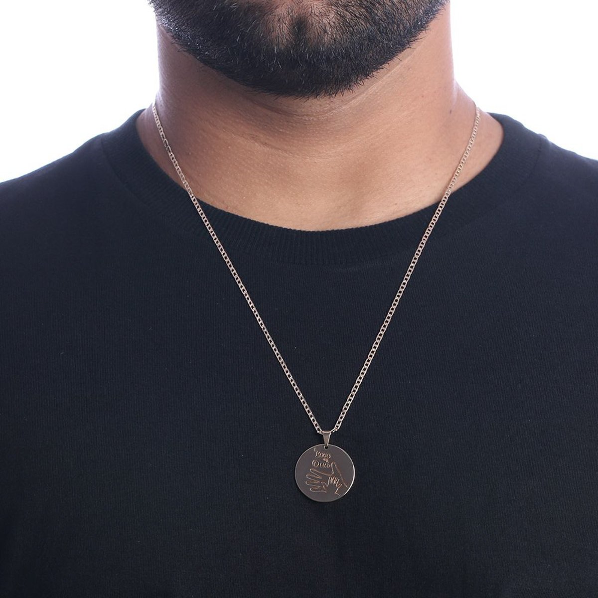 Cll-275-Fo Corrente Masculina Com Medalha Escrito Love My Dad (60cm)