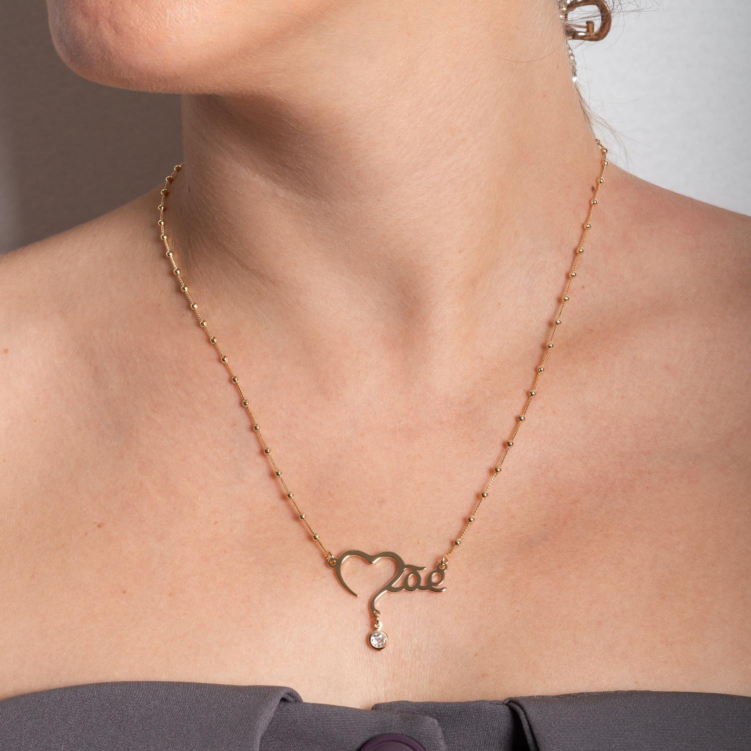 Cll-485-Fo Colar De Bolinhas Mãe Com Zircônia Cristal.