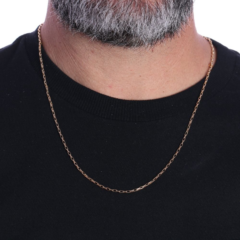 Clm-225-Fo Corrente masculina elo cadeado (60cm)