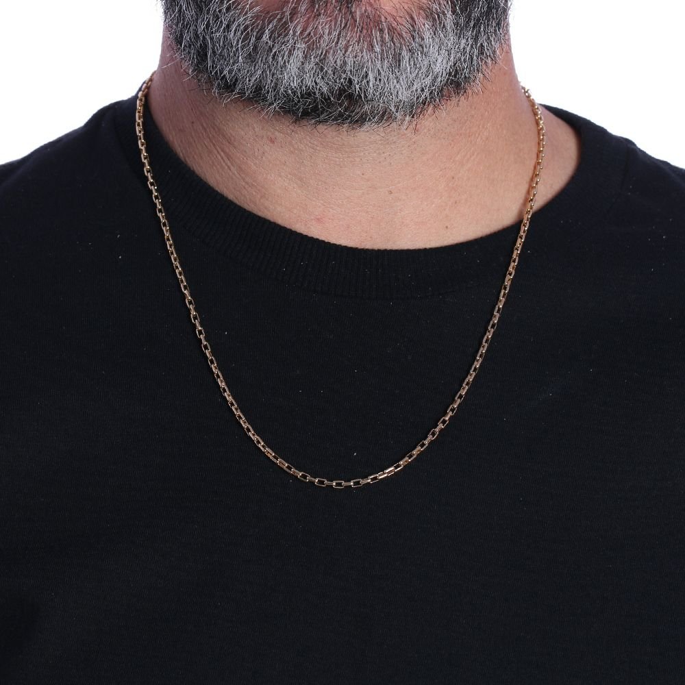 Clm-226-Fo Corrente masculina elo quadrado (60cm)