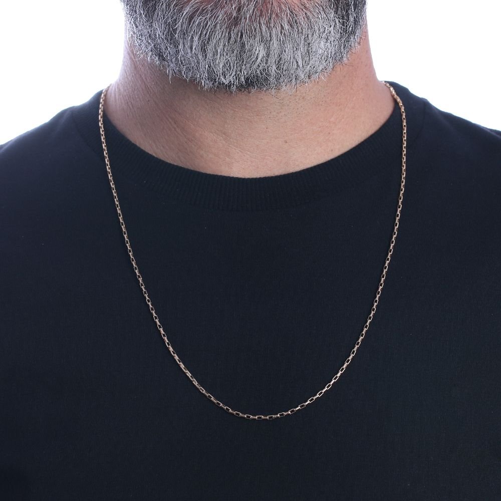Clm-302-Fo Colar masculino elo retangular (70cm)
