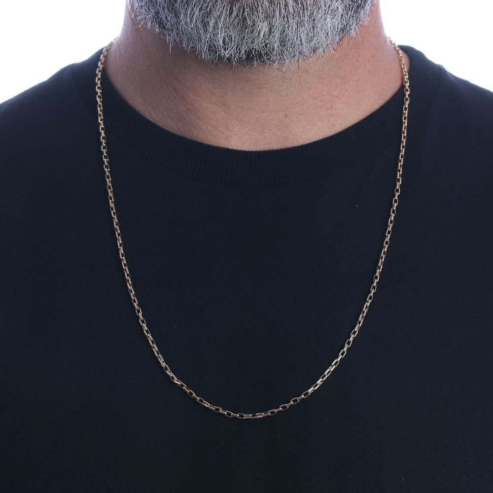 Clm-303-Fo Corrente masculina longa elo quadrado (70cm)