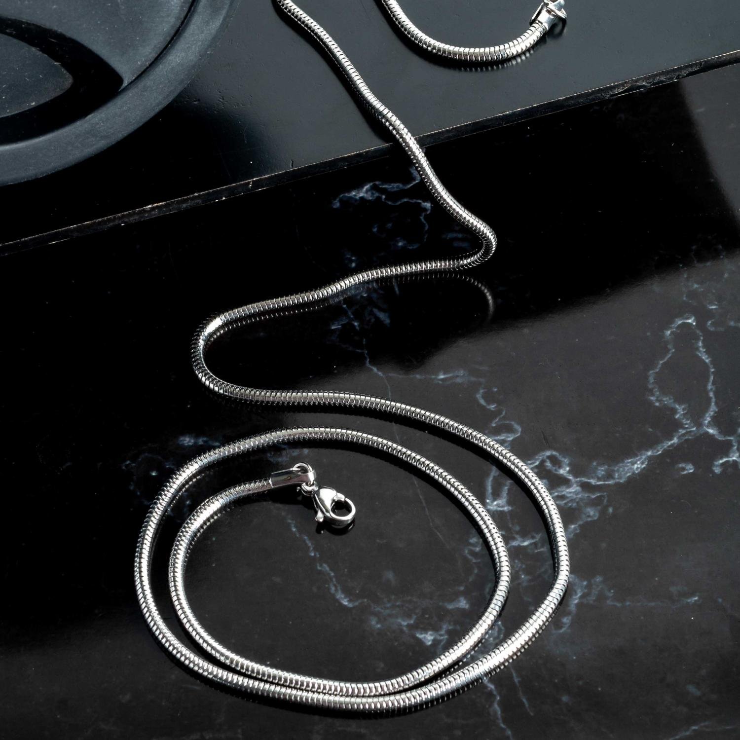 Clm-336-Aço Inox Corrente Lacraia Masculina (Aço Inox 45cm).