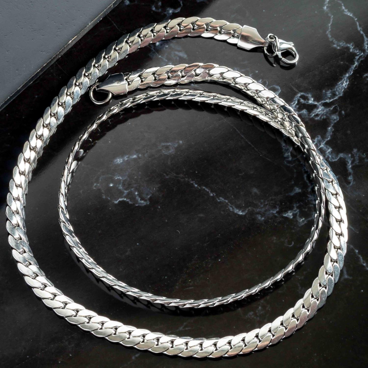 Clm-340-Aço Inox Corrente Masculina De Malha (Aço Inox 60cm).