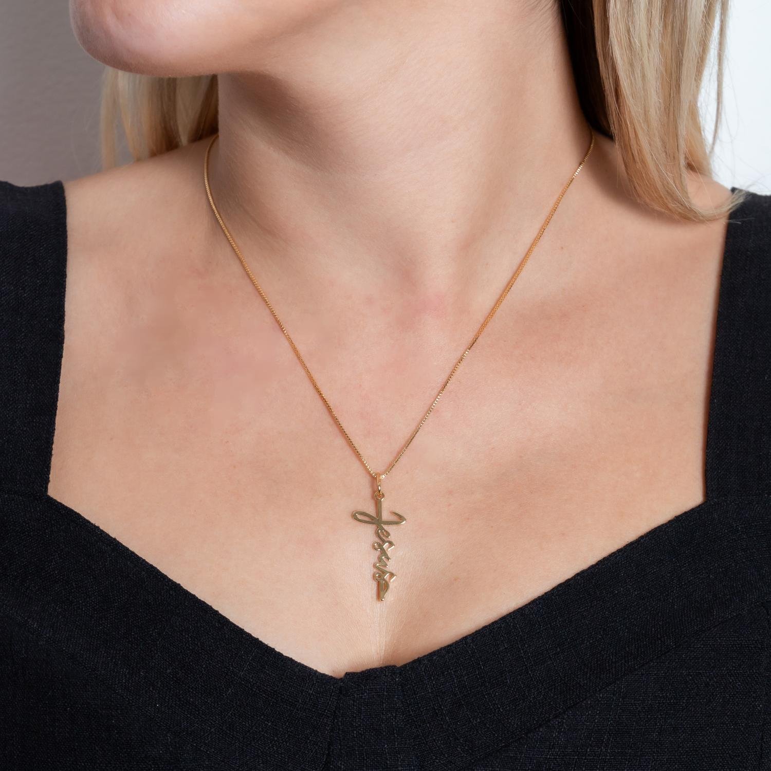 Cls-180-Fo 45cm+5cm Veneziana 0.8mm Colar Escrito Jesus