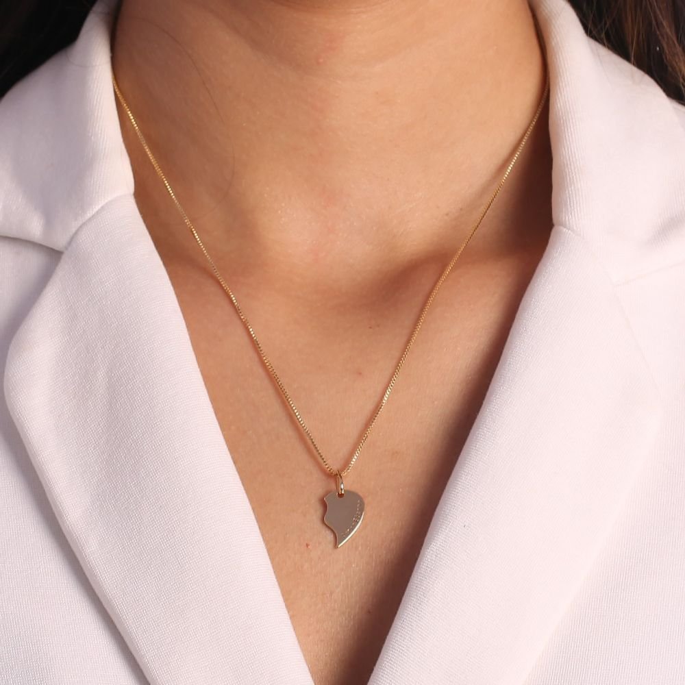 Cls-1918-Fo Colar Corações Mãe-Amor Eterno (45cm+5cm)