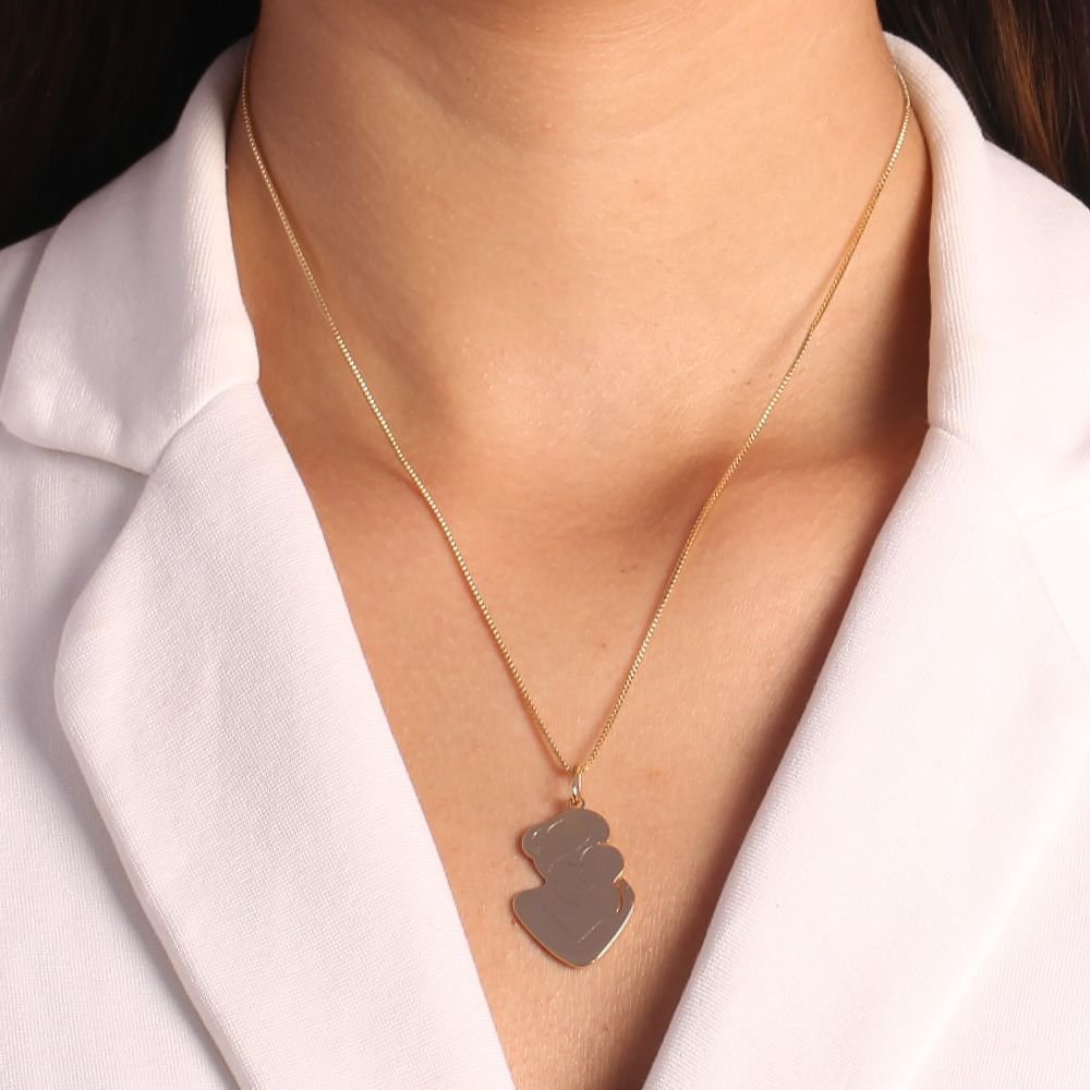 Cls-1922-Fo Colar Mamãe Com Bebe (45cm+5cm)