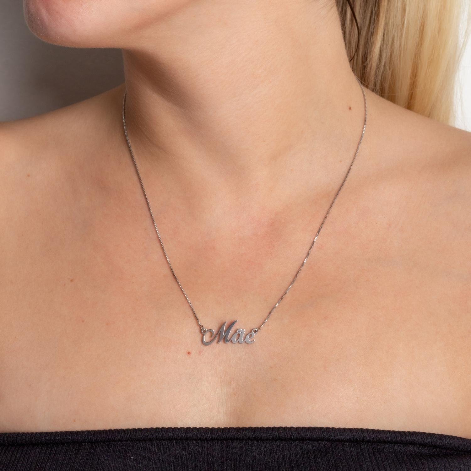 Cls-222-Rd Colar Mãe - Ródio Branco (21x21cm+5cm).