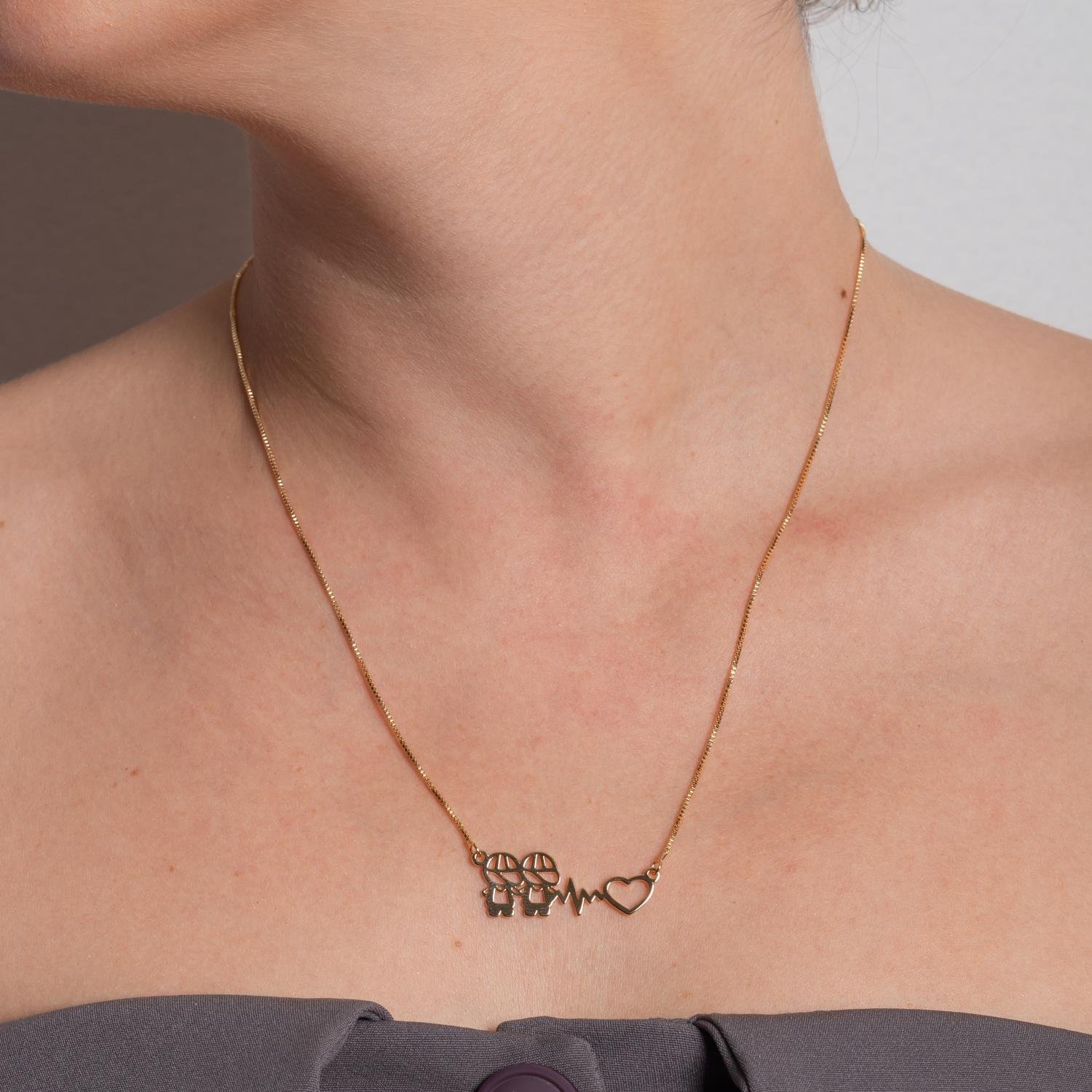 Cls-383-Fo Colar Dois Meninos Com Coração Vazado (21x21cm+5cm).