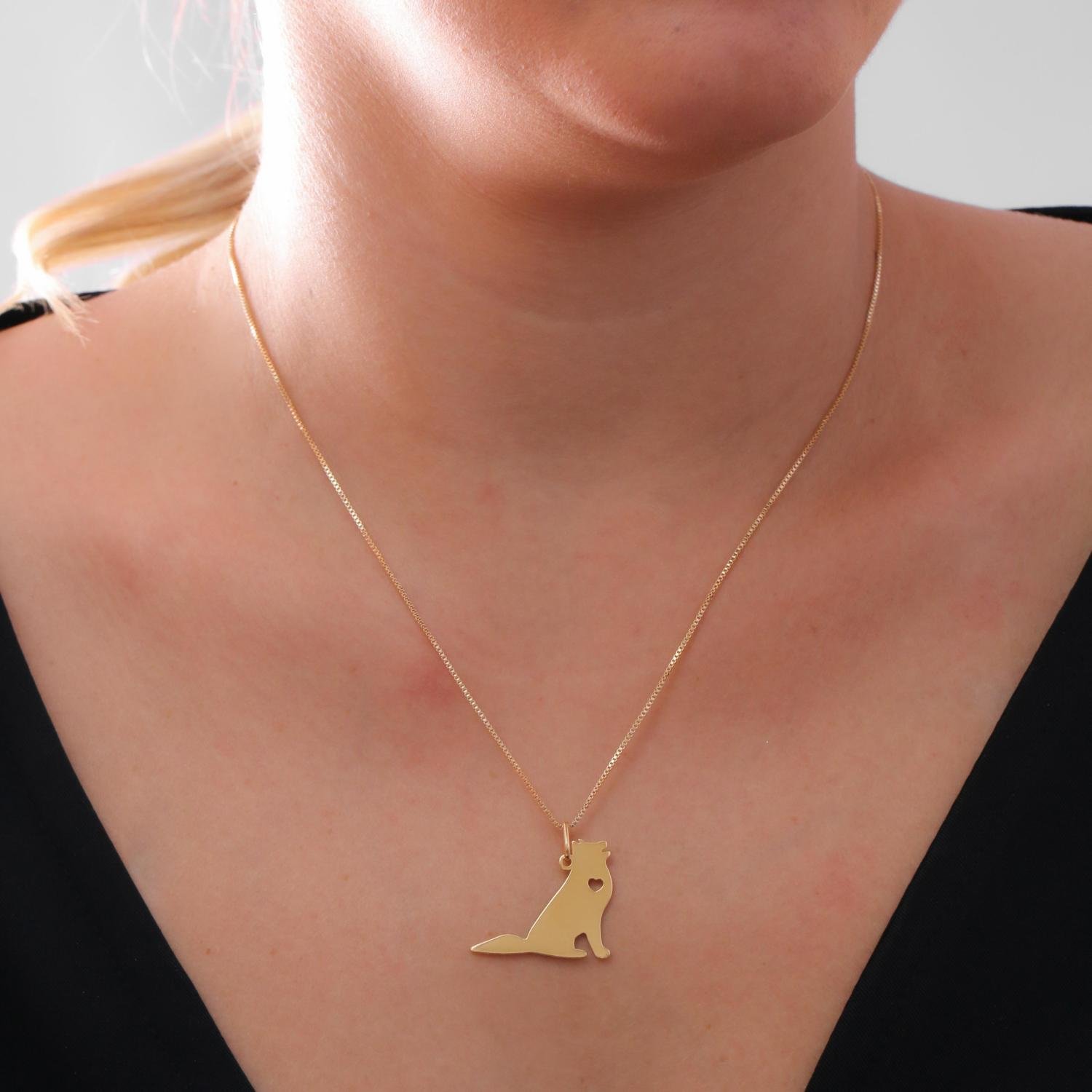 Cls-4044-Fo Colar Com Pingente De Cachorro - Husky Siberiano (45cm+5cm).