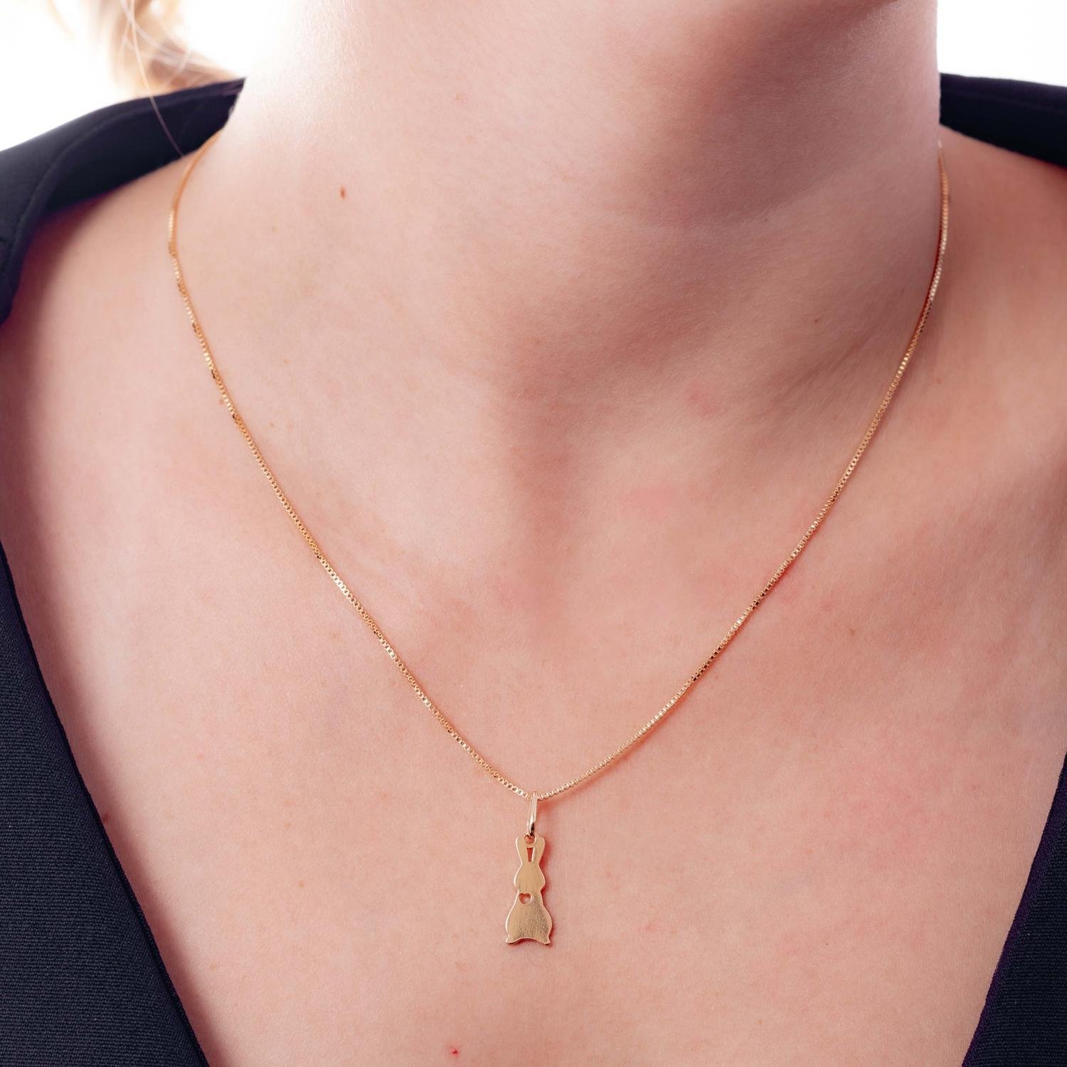 Cls-4097-Fo Colar Com Pingente De Coelho Laser (45cm+5cm).